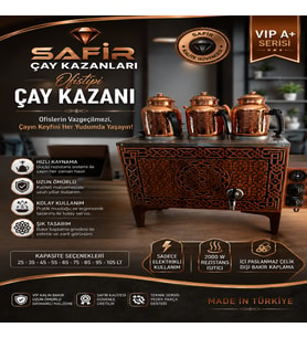 3 GÖZLÜ OFİSTİPİ BAKIR ÇAY KAZANI SADECE ELEKTRİKLİ BAKIR ÇAY SEMAVERİ GÜNEŞ MODEL OFİSTİPİ BAKIR ÇAY OCAĞI KAZANI VİP PLUS