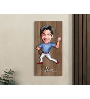 BK Gift Kişiye Özel Beyzbol Karikatürlü Kabartma Figürlü Ahşap Tablo-1, Arkadaşa Hediye, Sevgiliye Hediye, Duvar Dekoru