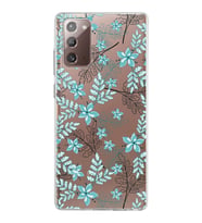 Samsung Galaxy Note 20 Kapak Floral Su Yeşili Tasarımlı Şeffaf Silikon Kılıf