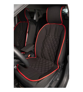 Space Elegance 2'li Koltuk Kılıfı Set Minder Siyah-Kırmızı / KLMNY536