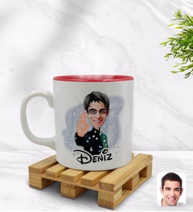 BK Gift Kişiye Özel Matrix Neo Karikatürlü İçi Kırmızı Renkli Kupa Bardak Model 1