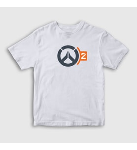 Presmono Unisex Çocuk Beyaz Logo V2 Oyun Overwatch T-Shirt 361281tt (Beyaz)