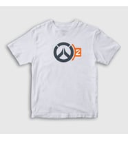 Presmono Unisex Çocuk Beyaz Logo V2 Oyun Overwatch T-Shirt 361281tt (Beyaz)