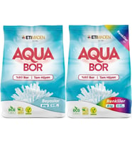 Boron AquaBor Matik Toz Çamaşır Deterjanı 12KG Beyazlar+Renkliler 80 Yıkama (2PK*6KG)