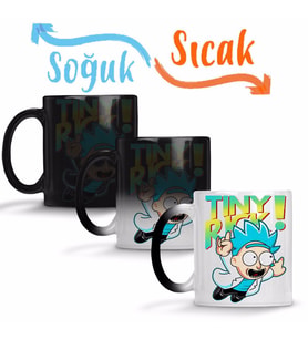 Rickzinho Tiny Rick Rick e Morty Sihirli Kupa Bardak Porselen