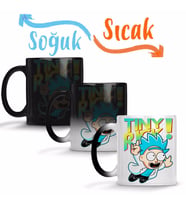 Rickzinho Tiny Rick Rick e Morty Sihirli Kupa Bardak Porselen
