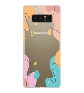 Samsung Galaxy Note 8 Kapak Karışık Renkler Tasarımlı Şeffaf Silikon Kılıf
