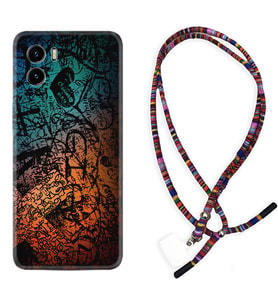 Vivo Y15S Y32 Y33S Y51 Y53S Kılıf Boyun Asklı Rasta Silikon İşaretler Tuval 1716