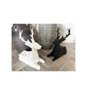 2'li Set 19 CM SİYAH VE BEYAZ GEYİK BİBLO, Geyik Figürlü Modern Dekoratif Biblo, Pinterest Biblo