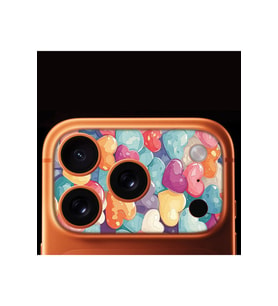 iPhone 17 Pro Tam Kaplayan Kamera Çerçeve Koruyucu Desenli Baskılı - HEART PATTERN