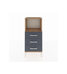 Arges Komodin Tek Raflı 3 Çekmeceli 44x30x96 Çam-Antrasit