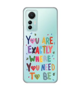 Xiaomi Mi 12 Lite Uyumlu You Are Exactly Where You Need To Be Desenli Şeffaf Telefon Kılıfı