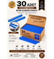 Midex Örf-BT-25BL-15X Mavi Ritim Çubuğu Örf Aletleri Seti 25 cm Karbon Fiber Toptan Paket (15 Çift Tek Renk)