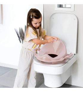 Pembe Kulplu Çocuk Klozet Adaptörü