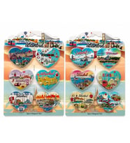 İstanbul Temalı Silikon Buzdolapı Süsü Magnet 6'lı Set Alk5805