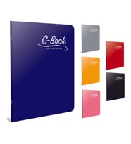 Gıpta C Book Dikişli Plastik Kapak Defter A4 80 Yaprak Kareli Okul Defteri (12 Li Paket) (Karışık)