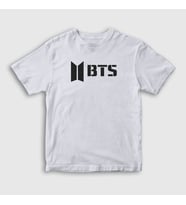 Presmono Unisex Çocuk Beyaz Logo Bts T-Shirt 22333tt (Beyaz)