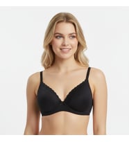 Kadın Soft Bra Süs Dantelli Balensiz Dolgusuz Sütyen BB2118 (Siyah)