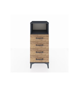 Hyperion Komodin Tek Raflı 4 Çekmeceli 44x44x106 Antrasit-Çam