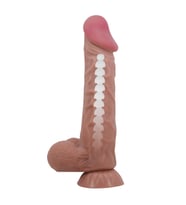 LilituShop 24 cm Kıkırdak Yapılı Çift Katmanlı Gerçekçi Melez Dildo Penis