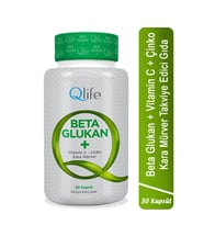 Qlife Beta Glukan  Vitamin C - Çinko - Kara Mürver 30 Kapsül