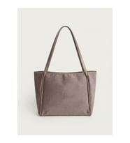 Kadın Büyük Boy Süet Tote Çanta - Astar Detaylı 35x27 cm Omuz Çantası