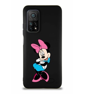 Xiaomi Mi 10T Soft Premier Kapak Minnie Mouse-D Tasarımlı Silikon Kılıf - Siyah (Şeffaf)