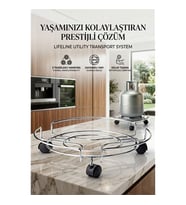 Tekerlekli Saksı Tüp Damacana Altlığı - Taşıyıcı Mutfak Tüpü Taşıyıcı 423534