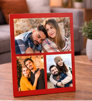 Kişiye Özel Premium 3 Fotoğraflı Masaüstü Ahşap Kolaj Masaüstü Çerçeve