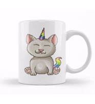 Kitten Cat Unicorn Pixel Art Kupa Bardak Porselen