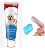 Bioline Tavuk Aromalı Kedi Ve Köpek Diş Macunu 100 Gr + Parmak Diş Fırçası