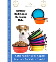 #SuKabı Katlanabilir Silikon Akordeon Kedi Köpek Seyahat Tipi Pratik Evcil Hayvan Mama Su Kabı - 1 A