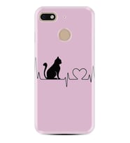 General Mobile GM8 Go GM9 GM20 Pro Plus Kılıf Desemli Silikon Pink Cat Heart 1303