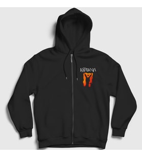 Presmono Unisex Siyah Discouraged Ones Katatonia Fermuarlı Kapüşonlu Sweatshirt 89758tt