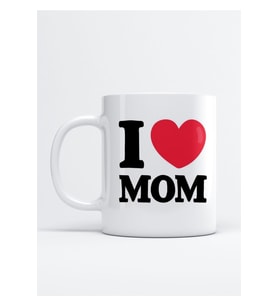 Anneler Günü Temalı I Love Mom Baskılı Kupa Bardak