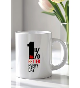 Minimal Motivasyon Tasarımlı 330ml Baskılı Beyaz Seramik Kupa Bardak