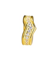 Nur Silver Gold Renk İnce Taşlı Gümüş Charm NUR-BL01013