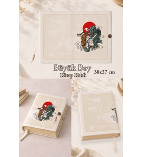 Dragon & Tiger Ejderha ve Kaplan 38x27 cm Büyük Boy Kitap Kılıfı Rahle Boy Uyumlu