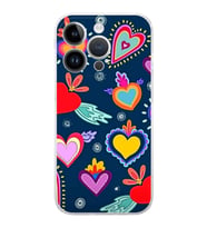 PrintiFy iPhone 14 Pro Max ile Uyumlu Retro Color 3  Kamera Korumalı Şeffaf  Kılıf