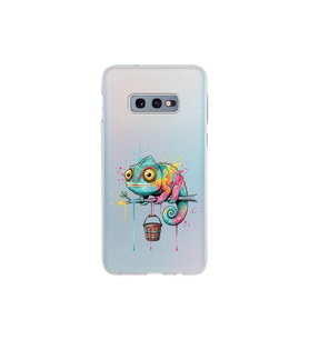 Samsung Galaxy S10e ile Uyumlu Splash Bukalemun Tasarımlı Şeffaf Silikon Kılıf