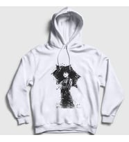 Presmono Unisex Beyaz Umbrella Wednesday Addams Family Addams Ailesi Kapüşonlu Sweatshirt 366351tt