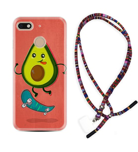 General Mobile GM8 Go GM9 GM20 Pro Plus Kılıf Boyun Asklı Rasta Silikon Avokado Skate 1741