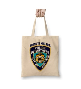 Brooklyn Nine Nine Nypd Badge Bez Çanta Uzun Saplı Alışveriş Çantası Plaj Çantası (Beyaz)