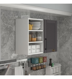 Kenzlife hazır mutfak dolabı roka90 gri mod2 90*080*32 mebran kapak suntalam gövde