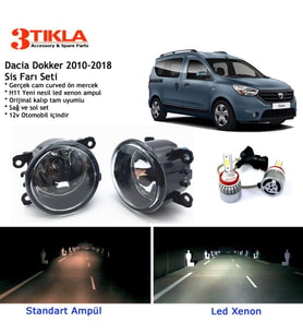 Dacia Dokker Beyaz Led Xenon Sis Farı Seti