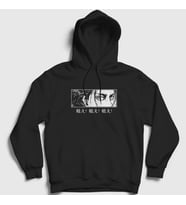 Presmono Unisex Beyaz Eren Yeager Flowers Anime Attack On Titan Kapüşonlu Sweatshirt 314590tt (Siyah)