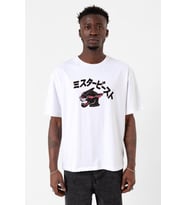 Mr Beast Kanji Beyaz Erkek Oversize Tshirt