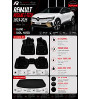 RENAULT MEGANE E-TECH 2023-2026 Araca Özel 3D Paspas + 3D Bagaj Havuzu
