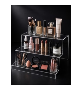 Çok Katlı Pleksi Makyaj ve Takı Organizeri 24x25x8cm