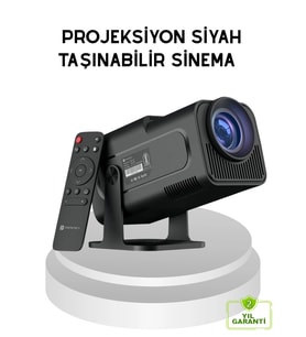 Mey İthalat® HDMI USB Girişli Akıllı Projeksiyon Cihazı Taşınabilir Düşük Tüketimli